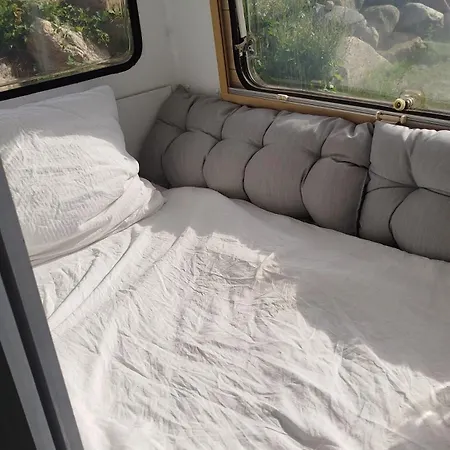 Heller Wohnwagen Auf Tierschutz Landhof Inmitten Der Camping Selmsdorf